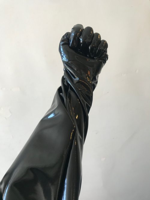 Zwarte lak handschoenen