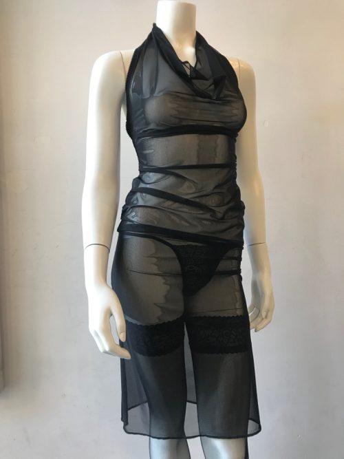 Kleimann doorzichtige jurk zwart