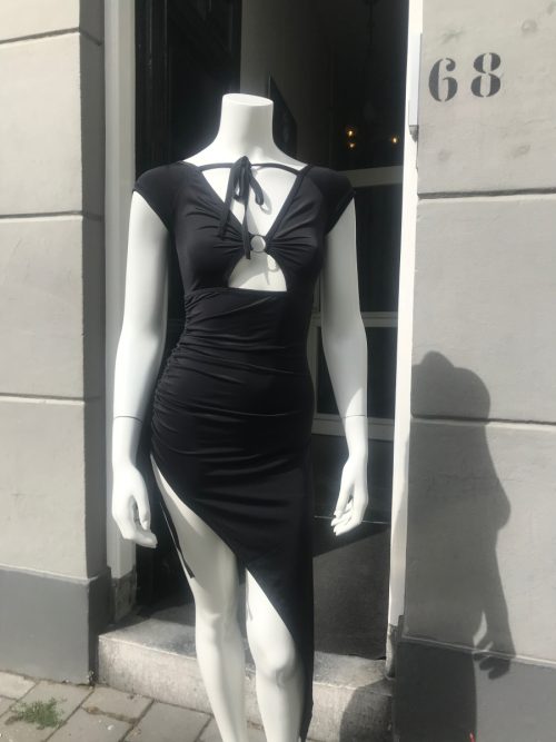 A-Symetrische Black Dress