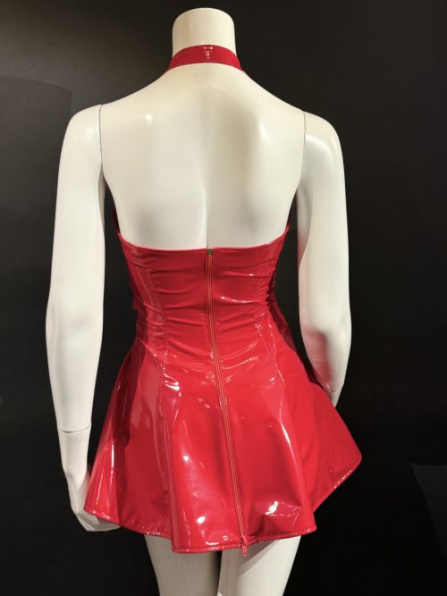Klokkende jurk rood lak