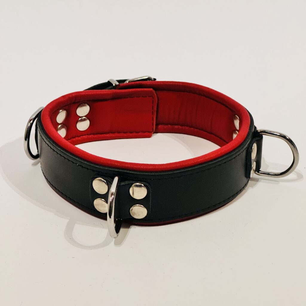 BDSM colar rood zwart padded