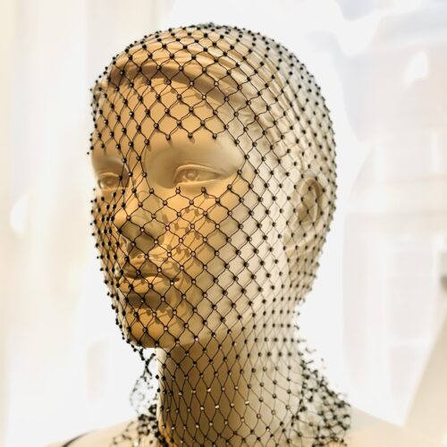 Mesh head face net with diamonds