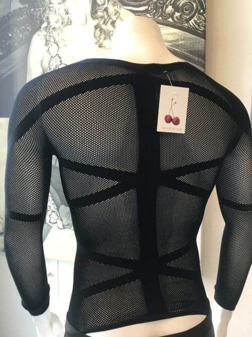 Mesh longsleeve with lines