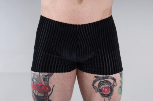 Peter Domenie black velvert stripes short