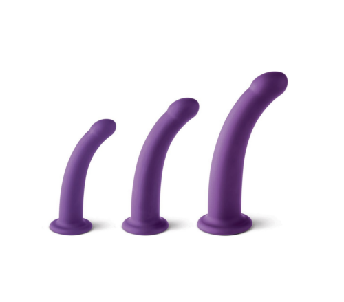 Virgite 3 delige dildo's voor strap-on paars